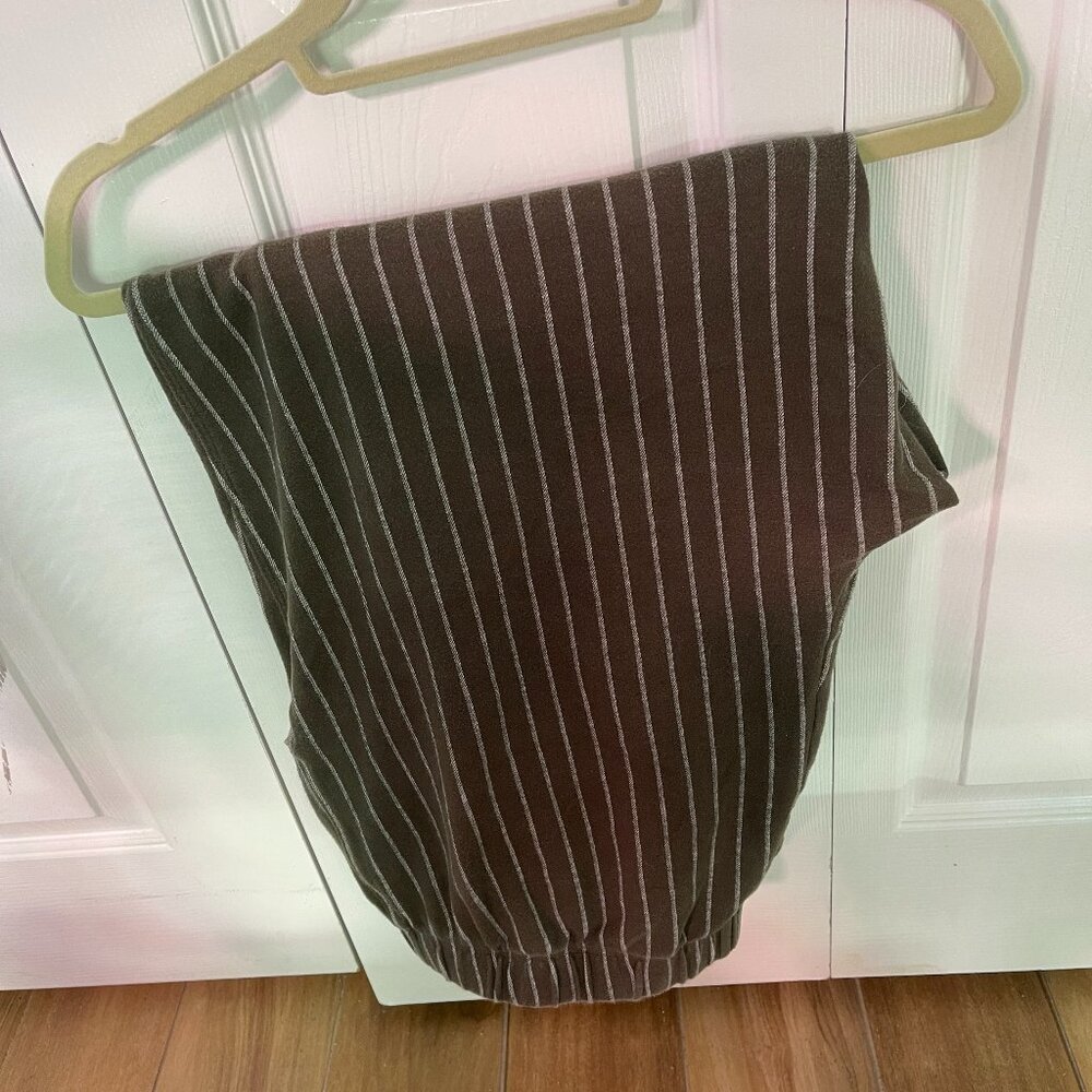 Lands' End Sport Knit Green Striped High Rise Pants 1X